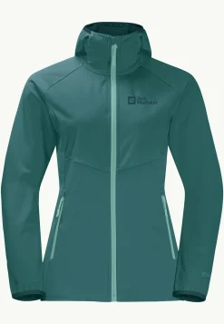 Jack Wolfskin Go Hike Softshell W|DAMES Wandelen|Voor- En Najaarsjacks/-Jassen