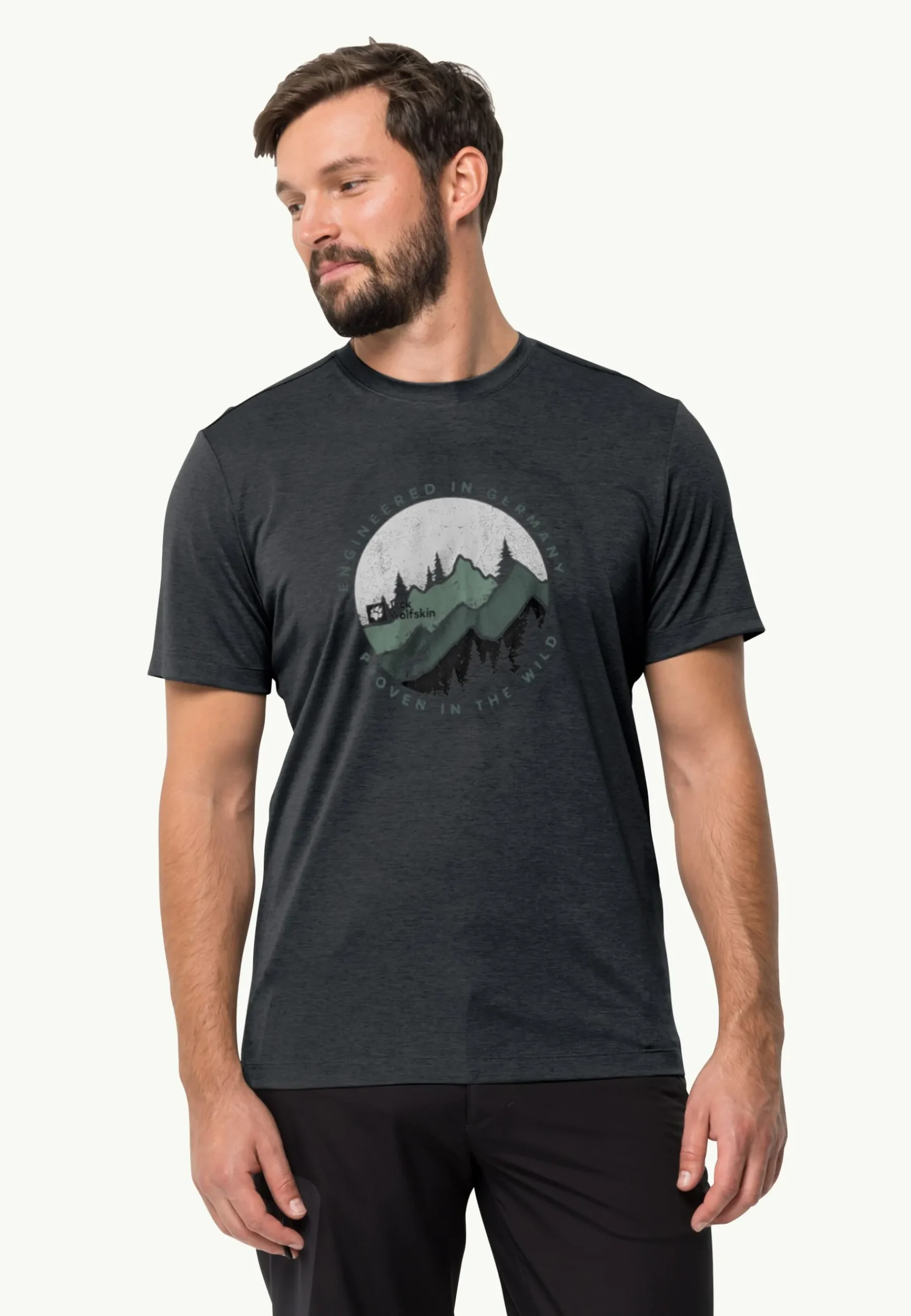 Jack Wolfskin Hiking S/s T M|Heren Wandelen|Functionele Shirts