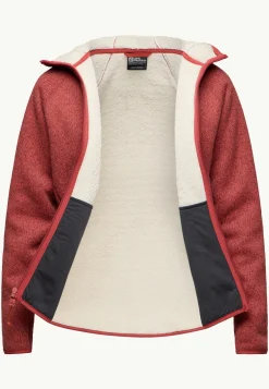 Jack Wolfskin Kaminfeuer Hooded Jkt W|DAMES Voor- En Najaarsjacks/-Jassen|Fleece