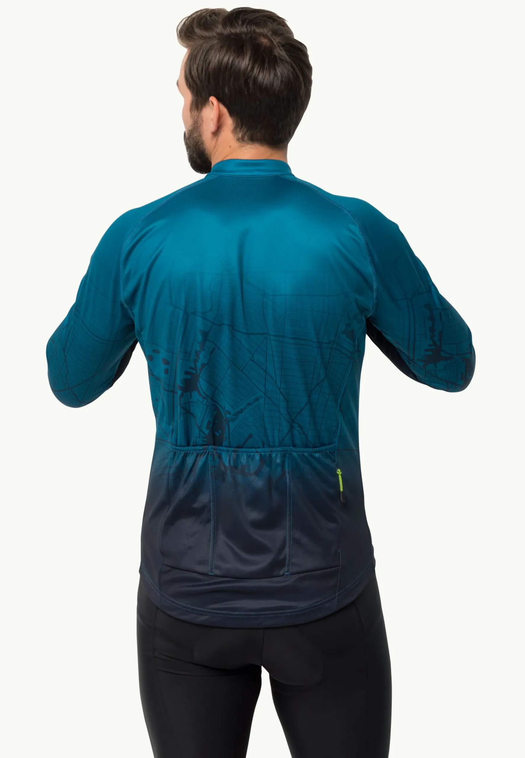 Jack Wolfskin Morobbia Fz L/s Print M|Heren Fietsen|Functionele Shirts