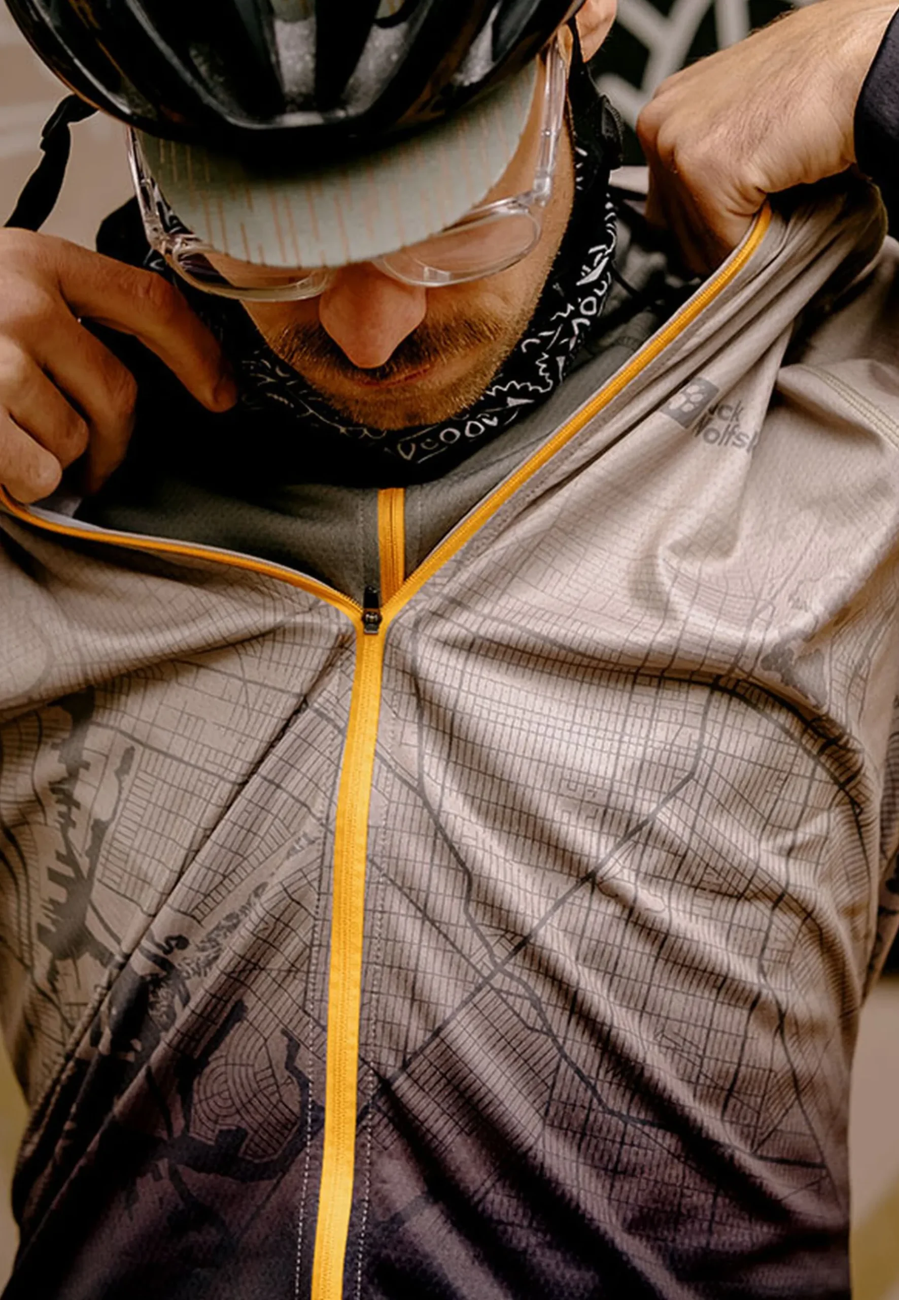 Jack Wolfskin Morobbia Fz L/s Print M|Heren Fietsen|Functionele Shirts