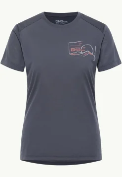 Jack Wolfskin Vonnan Graphic T W|DAMES Functionele Shirts|T-Shirts & Longsleeves